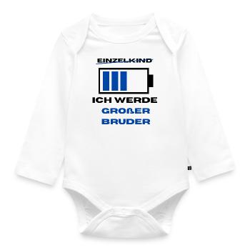 Ich werde großer Bruder - Baby Bio-Langarm-Body - Weiß - Vorne