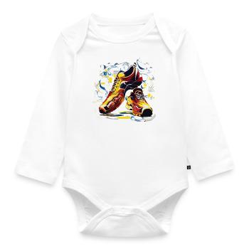 Football Shoes (Artwork Collection) - Organic Longsleeve Baby Bodysuit - white - Front