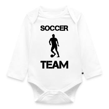 Soccer Player Team - Organic Longsleeve Baby Bodysuit - white - Front