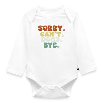 Dogs Lover Vintage Sorry Can't Dogs Bye - Body Bébé bio manches longues - blanc - Devant
