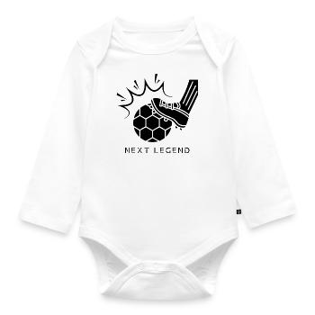 Next Legend Football Player - Fußballspieler - Baby Bio-Langarm-Body - Weiß - Vorne