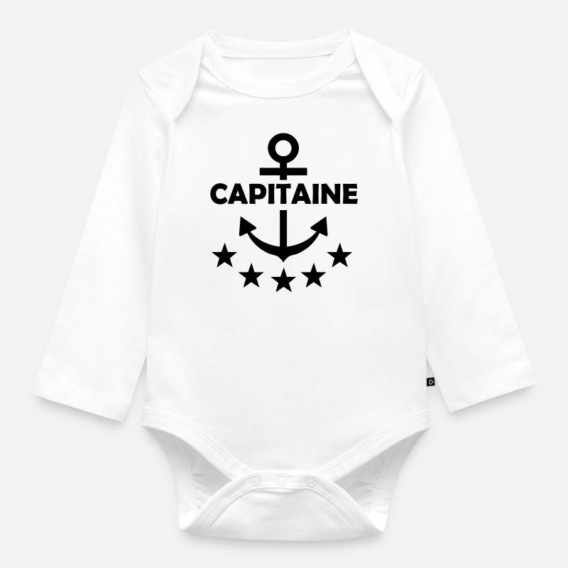 Capitaine ancre - Body Bébé bio manches longues - blanc