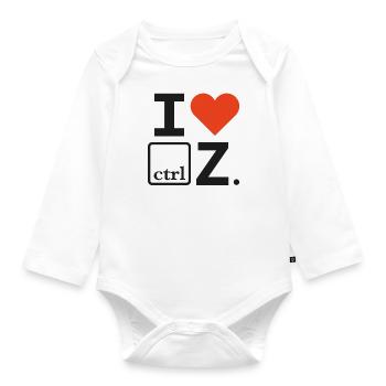 I love ctrl funny quote - Baby Bio-Langarm-Body - Weiß - Vorne