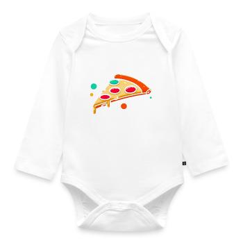 Pizza in meinem Kopf - Baby Bio-Langarm-Body - Weiß - Vorne