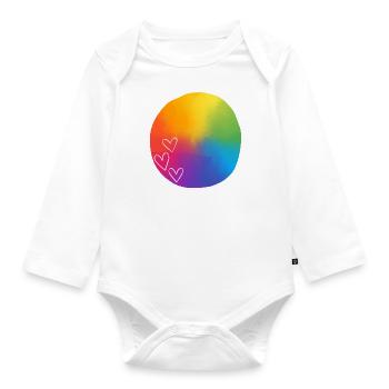 Heart-filled - Organic Longsleeve Baby Bodysuit - white - Front
