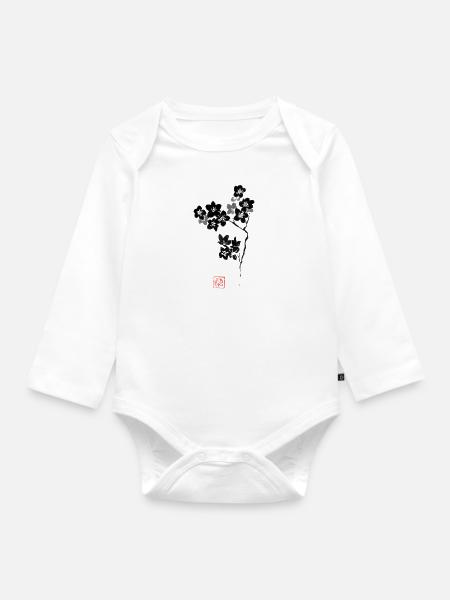 Sakura - Baby Bio-Langarm-Body - Weiß