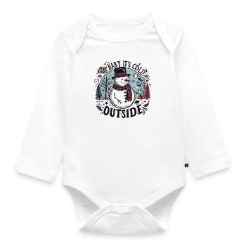 Bébé, il fait froid dehors : vêtements festifs pour bonhomme de neige - Body Bébé bio manches longues - blanc - Devant