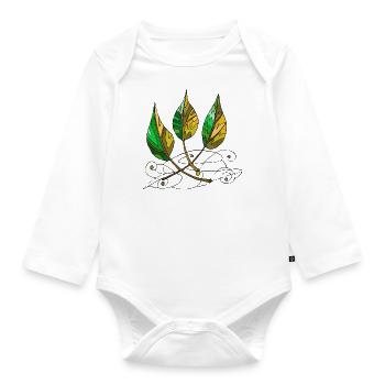 leaves - Organic Longsleeve Baby Bodysuit - white - Front