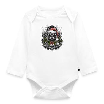 Gothic Mops - Baby Bio-Langarm-Body - Weiß - Vorne