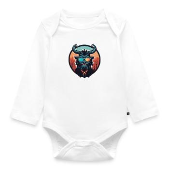 Krampus Weihnachten Zeichnung - Baby Bio-Langarm-Body - Weiß - Vorne
