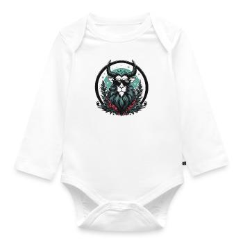 Krampus Weihnachten Zeichnung - Baby Bio-Langarm-Body - Weiß - Vorne