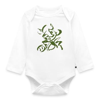 Abstract - Organic Longsleeve Baby Bodysuit - white - Front