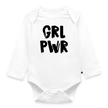 Girl Power Girl power - Organic Longsleeve Baby Bodysuit - white - Front