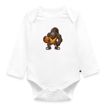 Gorilla Puissance Attaquant - Body Bébé bio manches longues - blanc - Devant