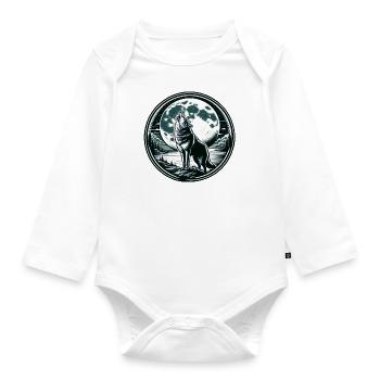 Wolf Mond Werwolf Heulen - Baby Bio-Langarm-Body - Weiß - Vorne
