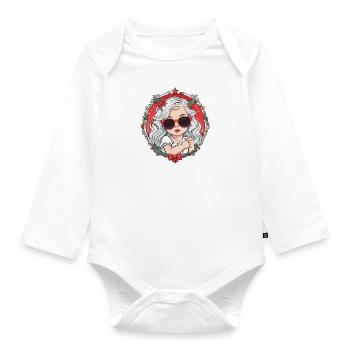 Dessin de Noël fille - Body Bébé bio manches longues - blanc - Devant
