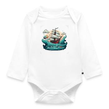 Les braves marins - Body Bébé bio manches longues - blanc - Devant