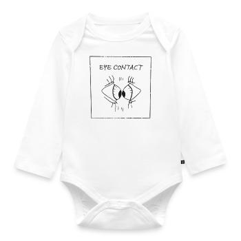 eye contact look in my eyes illustration gift - Baby Bio-Langarm-Body - Weiß - Vorne