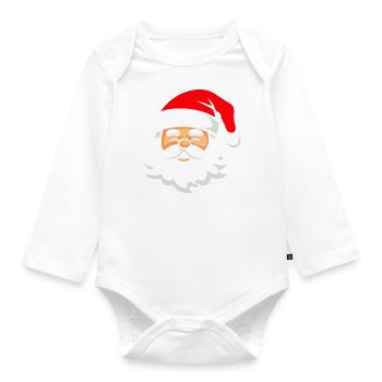 Weihnachtlicher Santa - Baby Bio-Langarm-Body - Weiß - Vorne