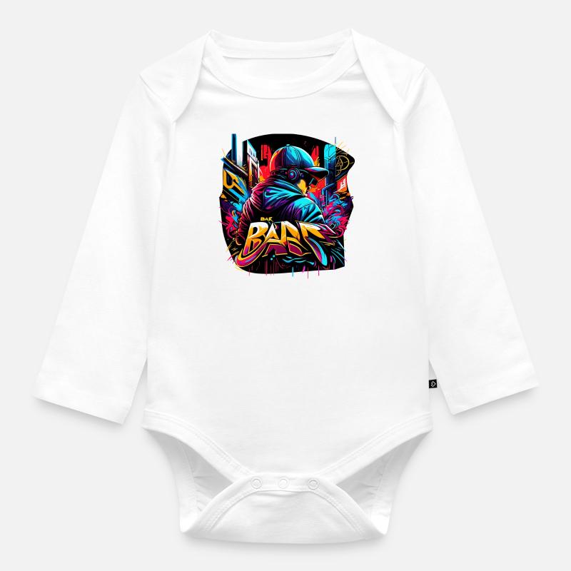 Graffitti Garçon - Body Bébé bio manches longues - blanc