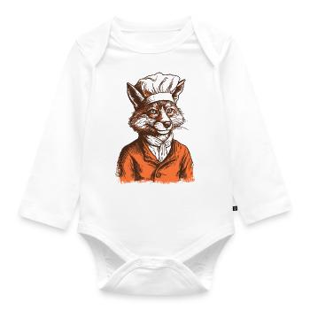 The Fox Chef - Organic Longsleeve Baby Bodysuit - white - Front