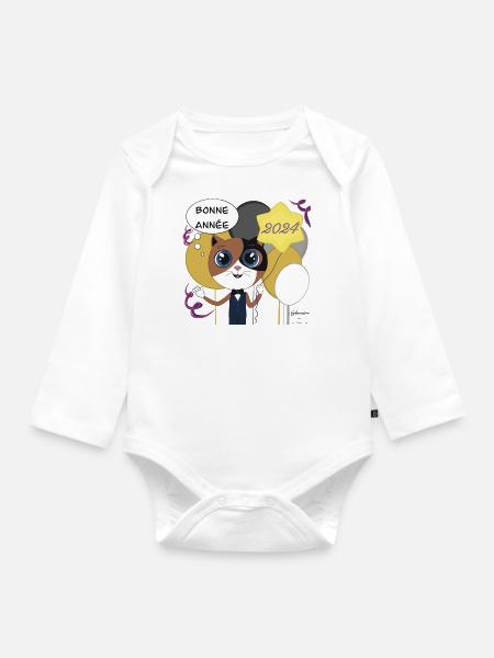 Sylvestre - Body Bébé bio manches longues - blanc