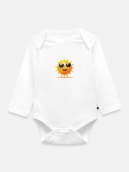 Sonniges Gemüt - Baby Bio-Langarm-Body - Weiß