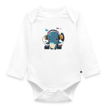 Wal-Beats - Baby Bio-Langarm-Body - Weiß - Vorne