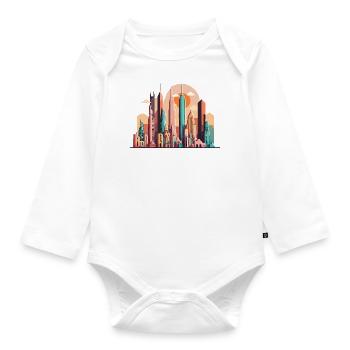 The Urban Adventurer - Organic Longsleeve Baby Bodysuit - white - Front