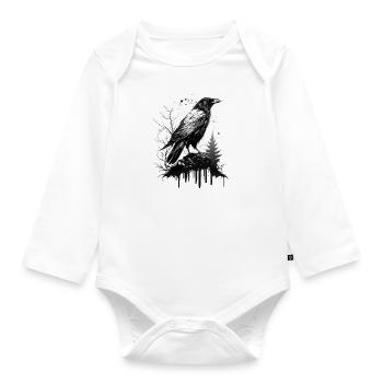 Crow - Organic Longsleeve Baby Bodysuit - white - Front