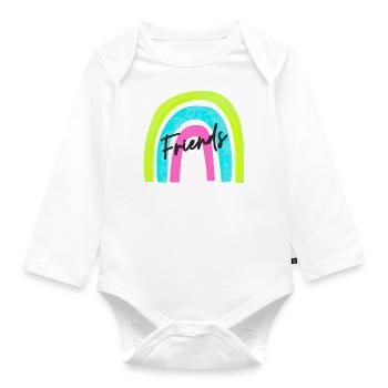 Friends Friends Friendship Friendly - Organic Longsleeve Baby Bodysuit - white - Front