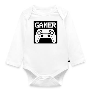 Gamer Controller - Organic Longsleeve Baby Bodysuit - white - Front