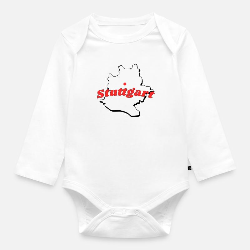 Stuttgart - Baby Bio-Langarm-Body - Weiß