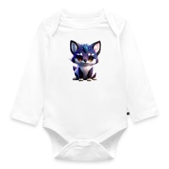 Bébé animal mignon : Style Ludique! - Body Bébé bio manches longues - blanc - Devant