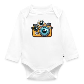 The Explorer - Organic Longsleeve Baby Bodysuit - white - Front