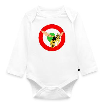 Wasp Mod Target Red Scooter Italienisch - Baby Bio-Langarm-Body - Weiß - Vorne
