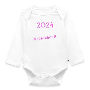 Quoicouceh clair - Body Bébé bio manches longues - blanc - Devant