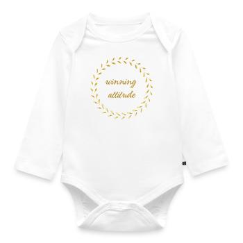 Winning Attitude Motivation - Baby Bio-Langarm-Body - Weiß - Vorne
