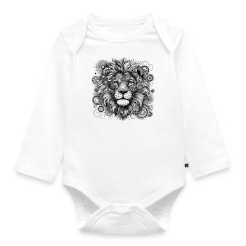 Lion steampunk - Body Bébé bio manches longues - blanc - Devant