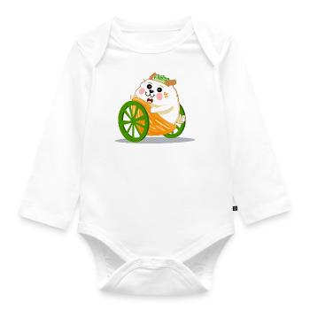 Curious Meerkat - Organic Longsleeve Baby Bodysuit - white - Front