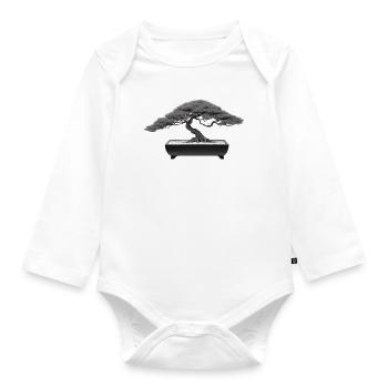 Bonsai Larch in Bowl Japan Japanese - Organic Longsleeve Baby Bodysuit - white - Front