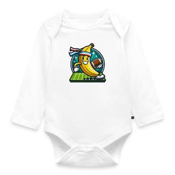 Banane de football - Body Bébé bio manches longues - blanc - Devant
