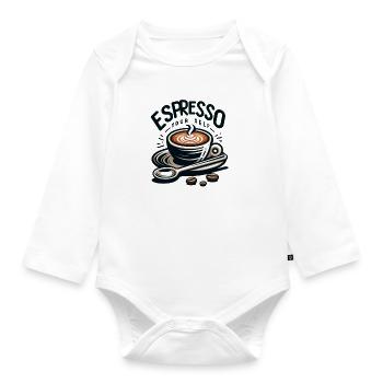 Espresso yourself - Baby Bio-Langarm-Body - Weiß - Vorne