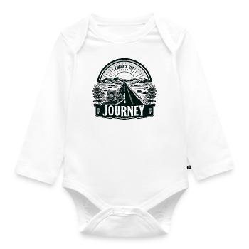 Embrace the Journey - Organic Longsleeve Baby Bodysuit - white - Front
