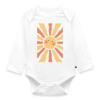 Cheerful sun - Organic Longsleeve Baby Bodysuit - white - Front