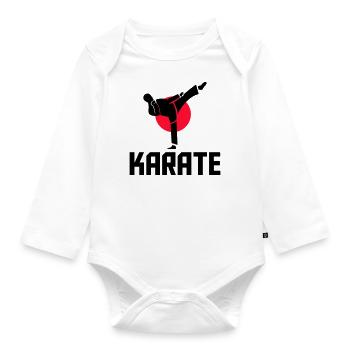 karate - Organic Longsleeve Baby Bodysuit - white - Front