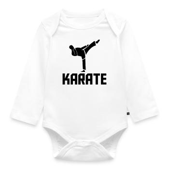 karate - Organic Longsleeve Baby Bodysuit - white - Front