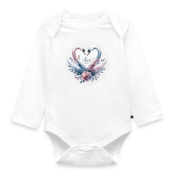 Cygne : L'amour tendre - Body Bébé bio manches longues - blanc - Devant