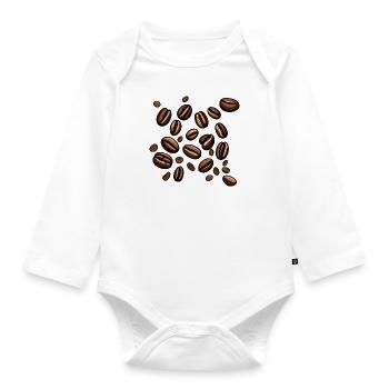 Coffee Beans Coffee - Organic Longsleeve Baby Bodysuit - white - Front