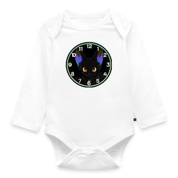 Fledermaus-Stunden-Maus - Baby Bio-Langarm-Body - Weiß - Vorne